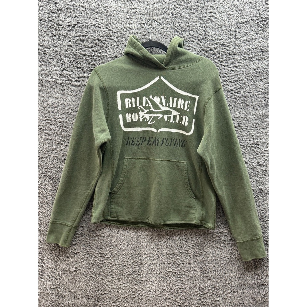Billionaire Boys Club BBC Hoodie Green Pullover "Keep Em Flying" Size S